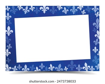 Quebec province symbol fleur de lys picture frame border design