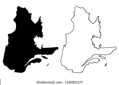 Quebec (provinces and territories of Canada) map vector illustration, scribble sketch Quebec map