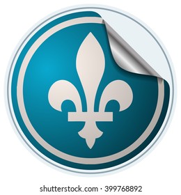 Quebec Sign Fleur De Lis Sticker, Vector Illustration.