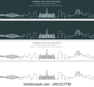 Quebec Single Line Skyline Profile Banner