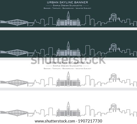 Quebec Single Line Skyline Profile Banner