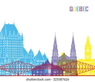 Quebec skyline pop in editable vector file