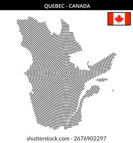 Quebec stilisierte Linien und Fahne Design mit