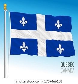 Quebec Territories Official Flag, Canada, Vector Illustration