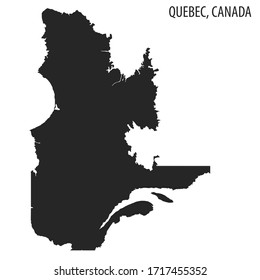 Quebec Vector Map Dark Grey On White Background