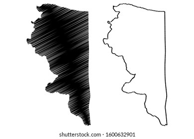 Quebradillas municipality (Commonwealth of Puerto Rico, Porto Rico, PR, Unincorporated territories of the United States) map vector illustration, scribble sketch Quebradillas map