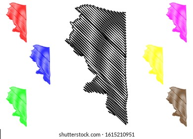 Quebradillas municipality (Commonwealth of Puerto Rico, Porto Rico, PR, Unincorporated territories of the United States) map vector illustration, scribble sketch Quebradillas map