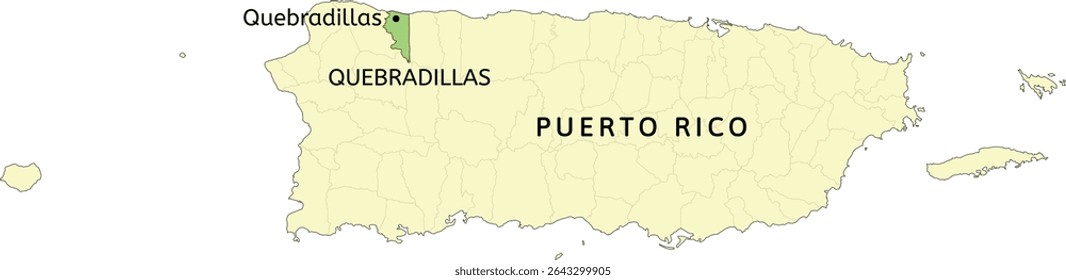 Quebradillas municipality and town of Quebradillas location on Puerto Rico map