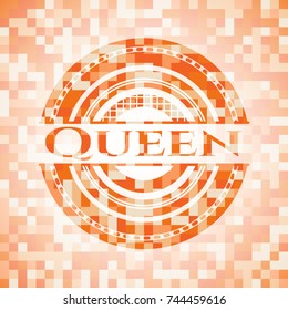 Queen abstract orange mosaic emblem