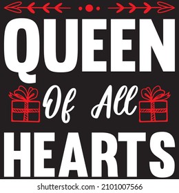 queen of all hearts t shirt design, vector file.