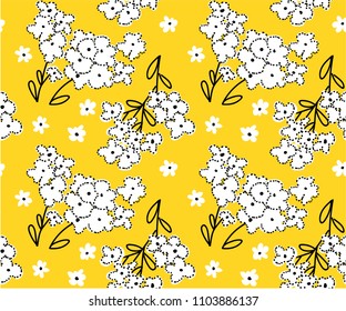 Queen Ann's Lace Vintage Pattern in Yellow svg