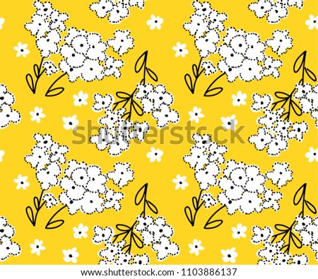 Queen Ann's Lace Vintage Pattern in Yellow