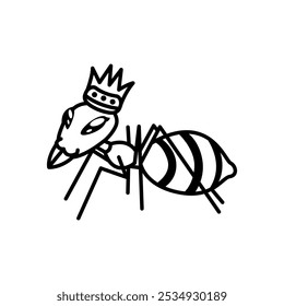 Ícone de formiga rainha. ilustração vetorial