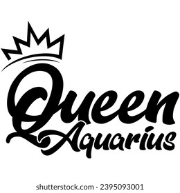 queen aquarius black vector graphic design and cut file