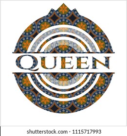 Queen arabesque badge. arabic decoration.