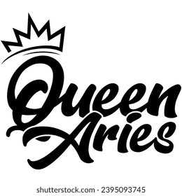 queen aries black vector graphic design and cut file