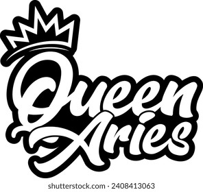 queen aries black vector graphic design and cut file