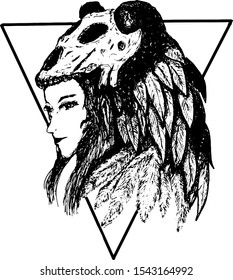 queen of beasts, black and white