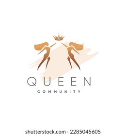 Queen beauty logo design concept idea
