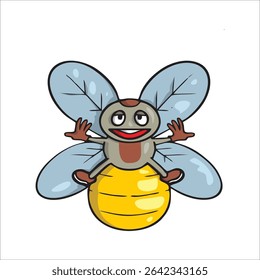 Queen bee, Bee Clipart Design, Anthophila isolated, ‎Honey bee illustration, Cute bee Graphics. honey bees illustration, insect vector. 65