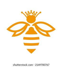 Queen Bee icon flat logo vector illustration mascot design