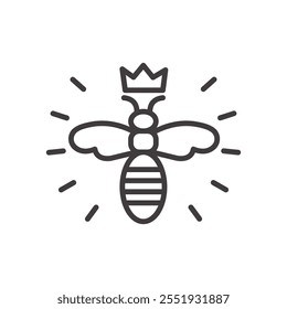 Queen Bee Icon isolated on white background. Vector icon.