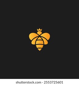 Queen bee icon logo flat vector design