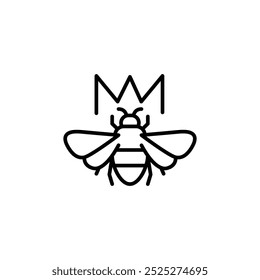 Queen bee icon. Simple queen bee icon with crown for social media, app, and web design. Vector illustration