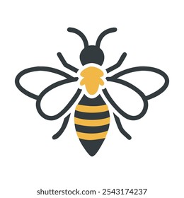 Queen Bee icon vector art design on a white background