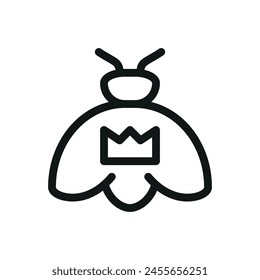 Queen bee isolated icon, vector symbol with editable stroke