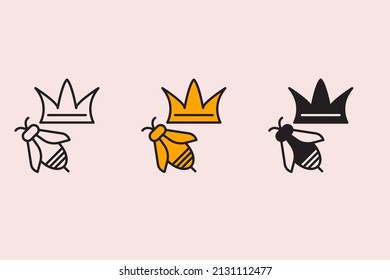 queen bee jelly icons symbol vector elements for infographic web