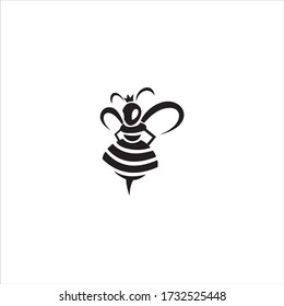 Queen Bee Logo Black Background White