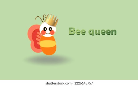 Queen bee. Logo or emblem. Funny.