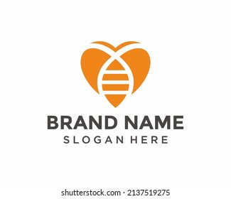 Queen bee logo. Bee honey graphic design template vector illustration