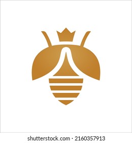 Logo de la abeja reina. Ilustración de diseño gráfico de miel de abeja