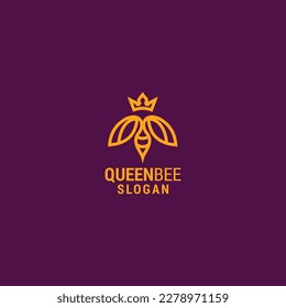 
Queen bee logo icon design template. vector luxury