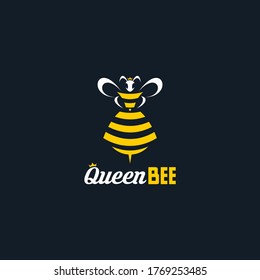 queen bee logo mascot vector