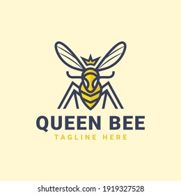 El logo de la abeja reina. Adecuado para logotipos e ilustraciones de marca