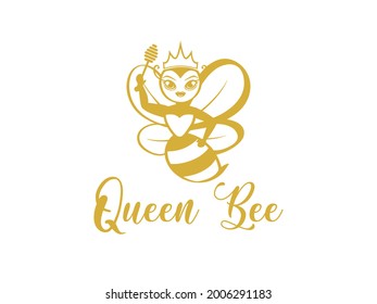 Queen Bee Mascot Logo Beauty Fashion Stock Vector (Royalty Free ...