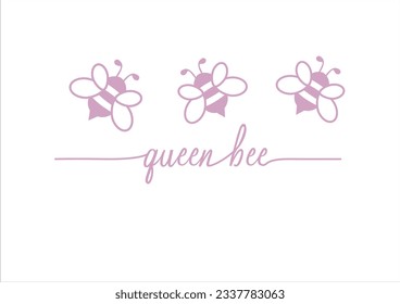 diseño dibujado a mano por una abeja reina