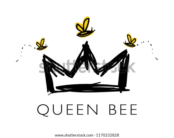 Download Queen Bee Text Crown Drawing Vector Stock Vector (Royalty ...