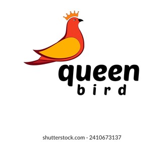 plantilla de diseño de logotipo de ave reina color completo