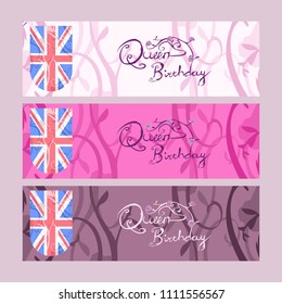 queen birthday vector illustration