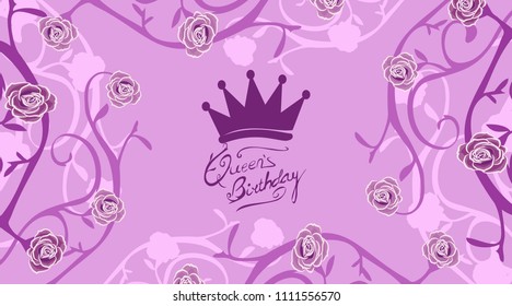 queen birthday vector illustration