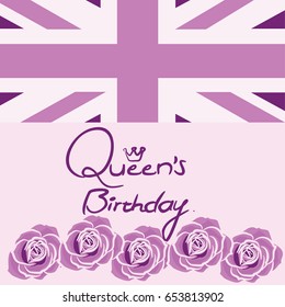 queen birthday vector illustration