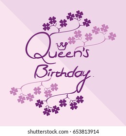 queen birthday vector illustration