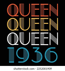 Queen Born In 1936 Vintage Birthday