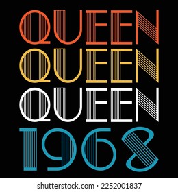 Queen Born In 1968 Vintage Birthday