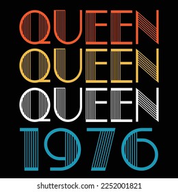 Queen Born In 1976 Vintage Birthday