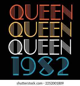 Queen Born In 1982 Vintage Birthday